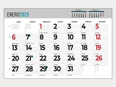 calendario pared de faldilla personalizados